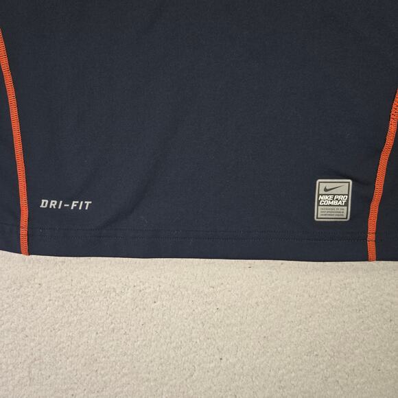 Nike Pro Combat Shirt Mens M Dri-Fit Orange Blue University Of Illinois Illini - Picture 2 of 13